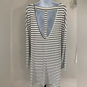 HYFVE  Striped Dress With Deep V Back
